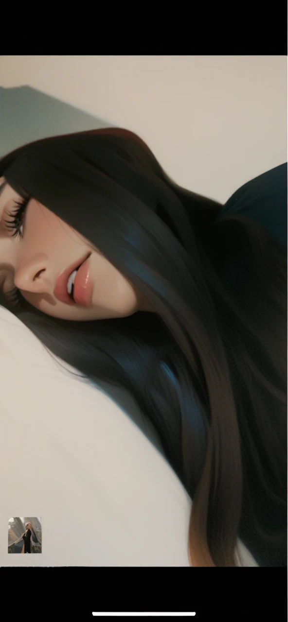 from above,full body,{best quality}, {{masterpiece}}, {highres}, original, extremely detailed 8K wallpaper, 1girl, {an extremely delicate and beautiful},ray tracing,{best quality}, {{masterpiece}}, {highres}, original, extremely detailed 8K wallpaper, {an extremely delicate and beautiful},incredibly_absurdres,colorful,intricate detail,artbook,on bed,indoors,photorealistic,Aestheticism Painting,photo (medium) ,solo,curly_hair,black_hair/black_eyes,facing viewer,looking up,lying on back,arms behind head,orgasm,surprised,wide-eyed,night dress,striped_thighhighs, tetas, sexi y escolar sexi