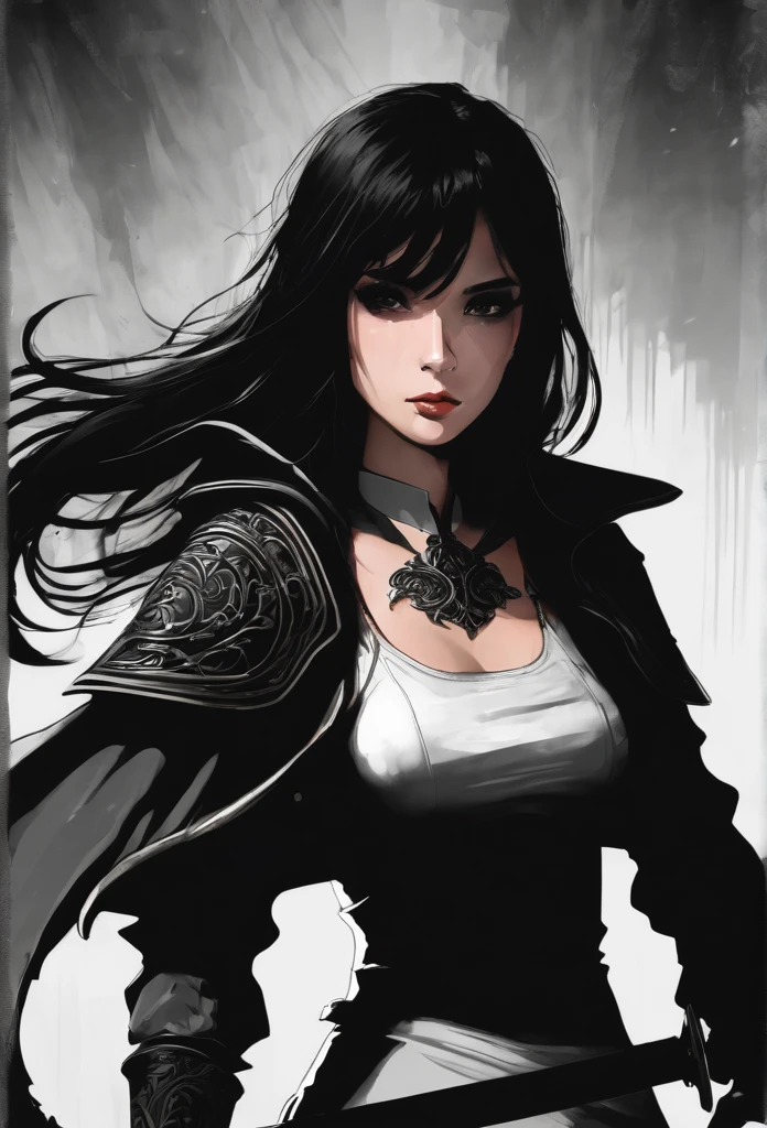 "Girl with sword and dark style.