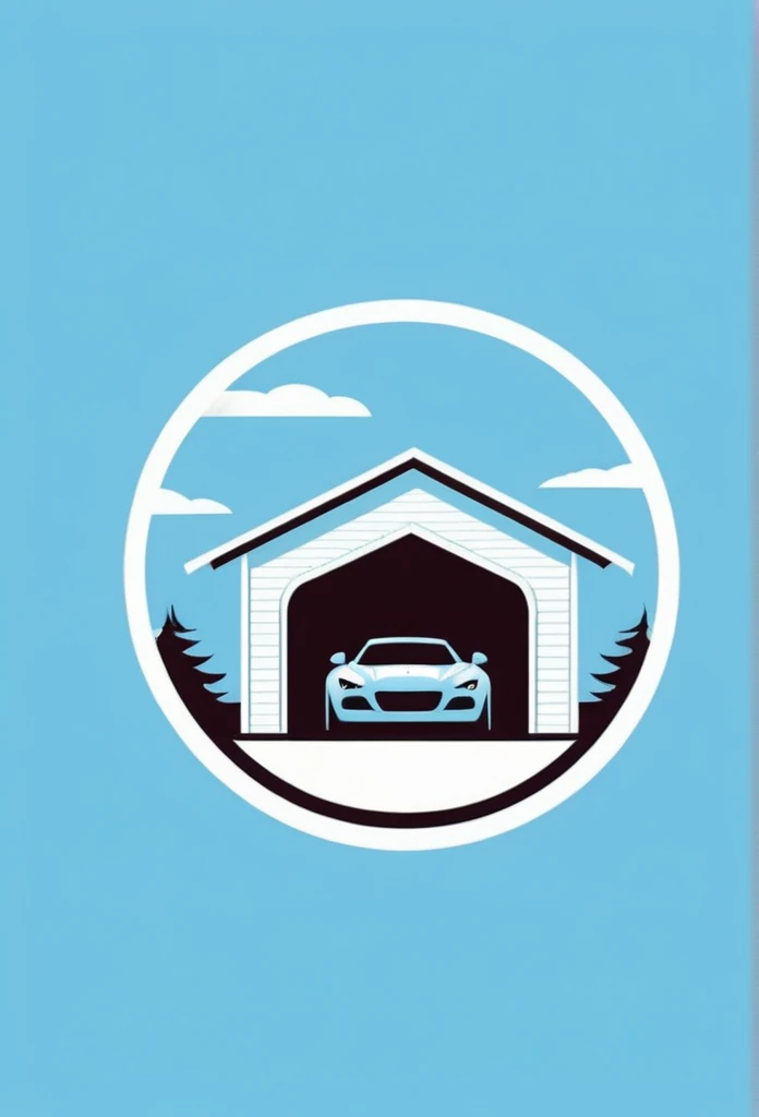 The garage is beautifully designed as part of the exterior, and there is a lounge that can be called a man's hideout
World's Beautiful Garage Logos for More Driving
a construction logo for a garage adjacent to a house that can hold two cars
Catchy, friendly circle-shaped logo
Pretty cool
chic and modern design
The sky is light blue
The background must be white
