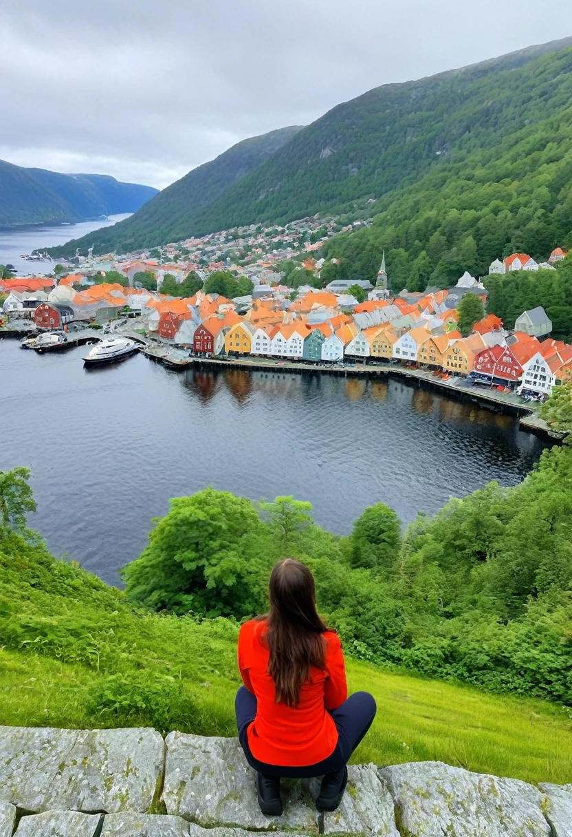 1 girl, extremely beautiful, alone, in Bergen