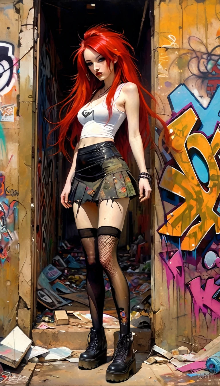 -girl standing on the street, perfect girl with long pink hair, sexy, perfect ass, wearing a very tight and sexy crop top, Dark Alley, plaid miniskirt, stockings, city, black shirt-, eroticism, sexy, black and white image, between shadows, oil painting, chiaroscuro, sensual, dramatic lighting, moody atmosphere, photorealistic, intricate details, masterpiece, ultra-detailed, high quality, 8k, best quality, realistic, cinematic, dark and brooding, expressionist, powerful composition, emotional impact , {{{,nsfw,speech bubble,sexy nude, {{{,{pussy,spread her pussy,cum,cum on pussy,masterbation,straddling,y}}},cute,ultra detailed skin,sketch}}}, ,}}}, art inspired by Bill Sienkiewicz and Dave McKean