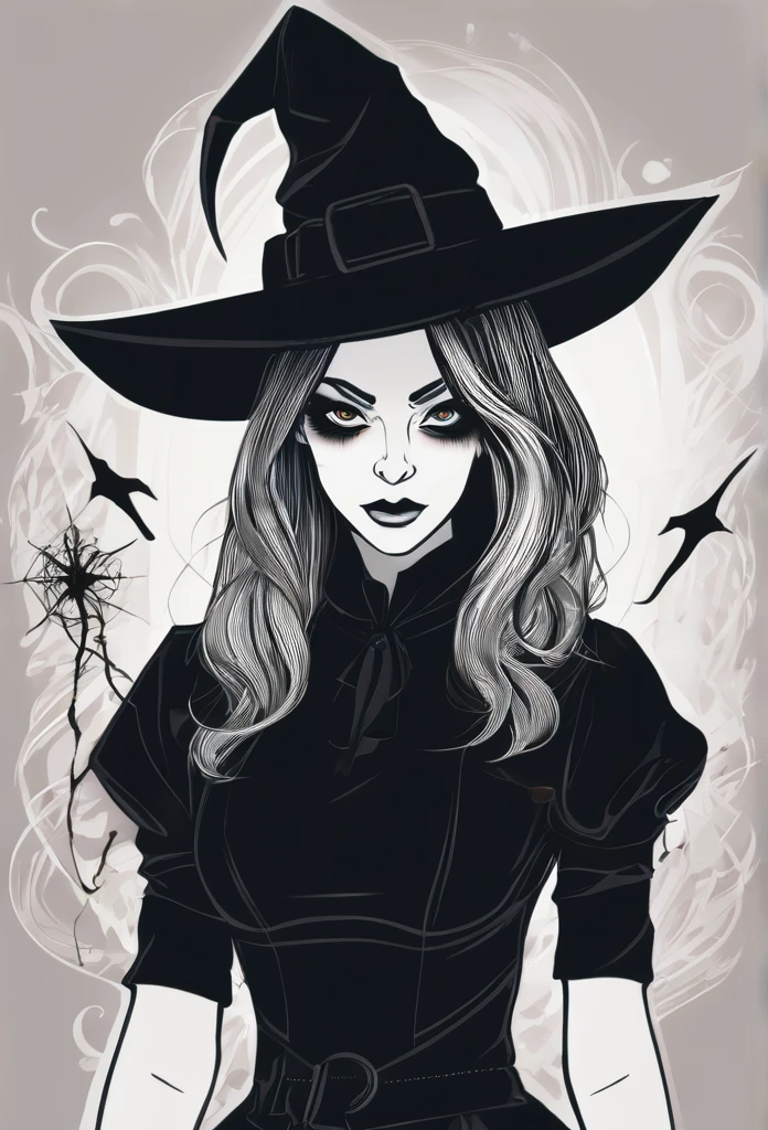 "Girl corpo inteiro witch dark style with power"