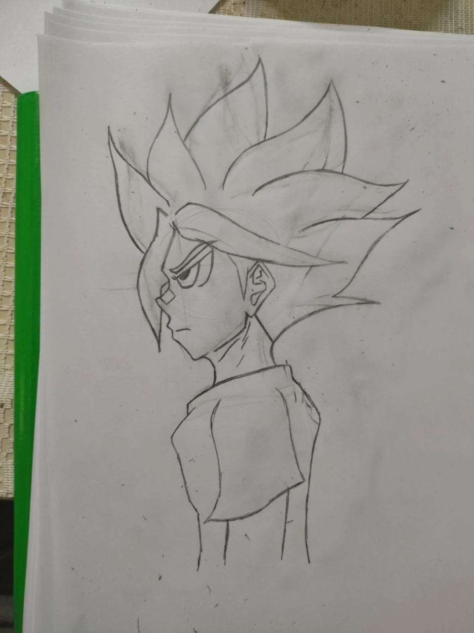 Outline the notebook drawing sketches, don't change anything and just outline, make the drawing more complete and more beautiful