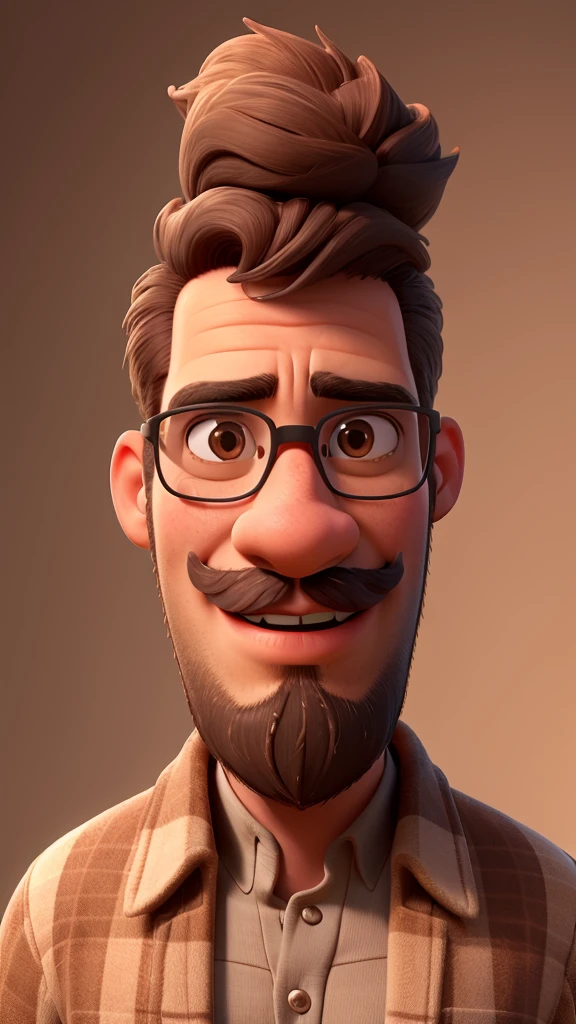 Anderson is a 30 year-old man, brown skin beard and low mustache, styly hair, brown eyes and wears glasses, he is a very important executive.