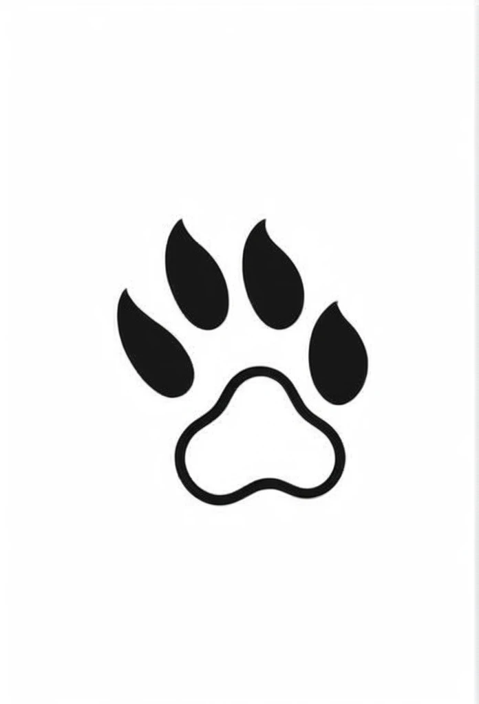 Beagle paw print white and black modern design simple logo