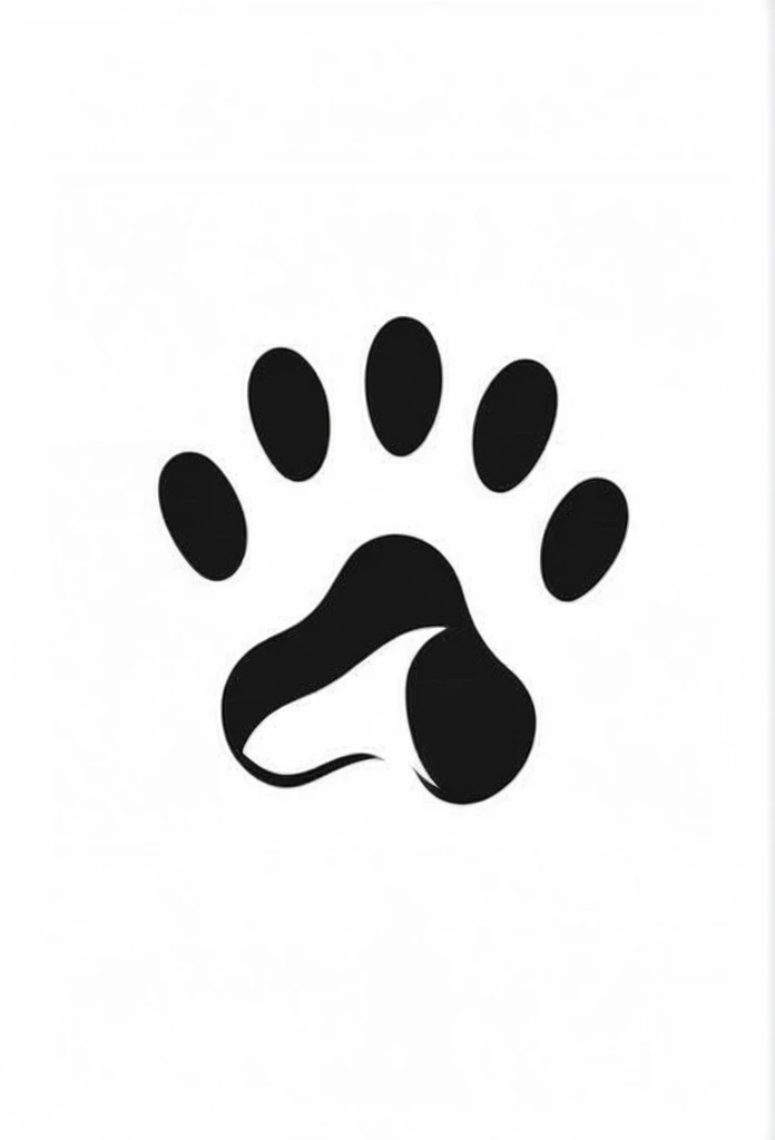 Beagle paw print white and black modern design simple logo