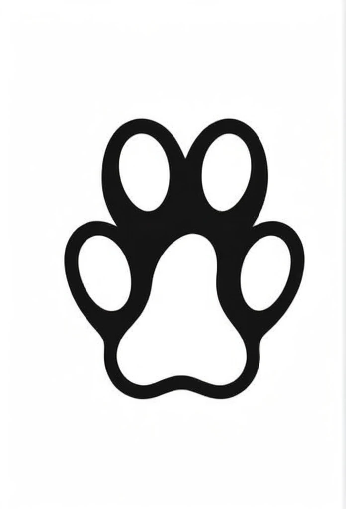 Beagle paw print white and black modern design simple logo