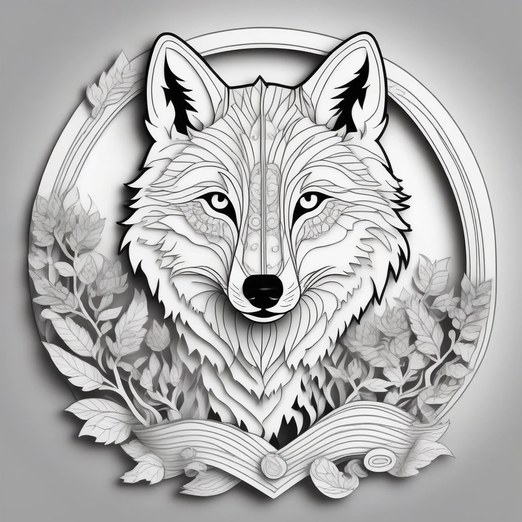 a wolf, Coloring page for kids, cartoon style, linhas grossas, for laser cutting
