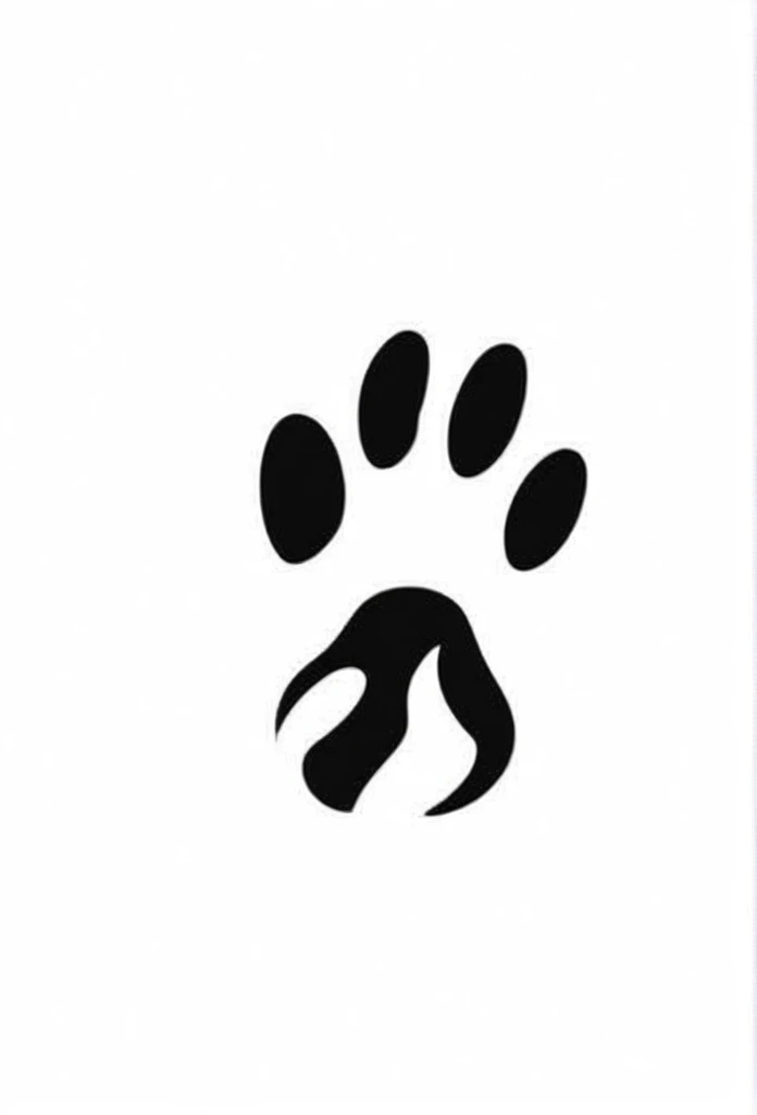 Beagle paw print white and black modern design simple logo
