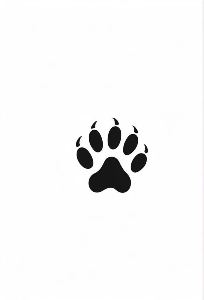 Beagle paw print white and black modern design simple logo