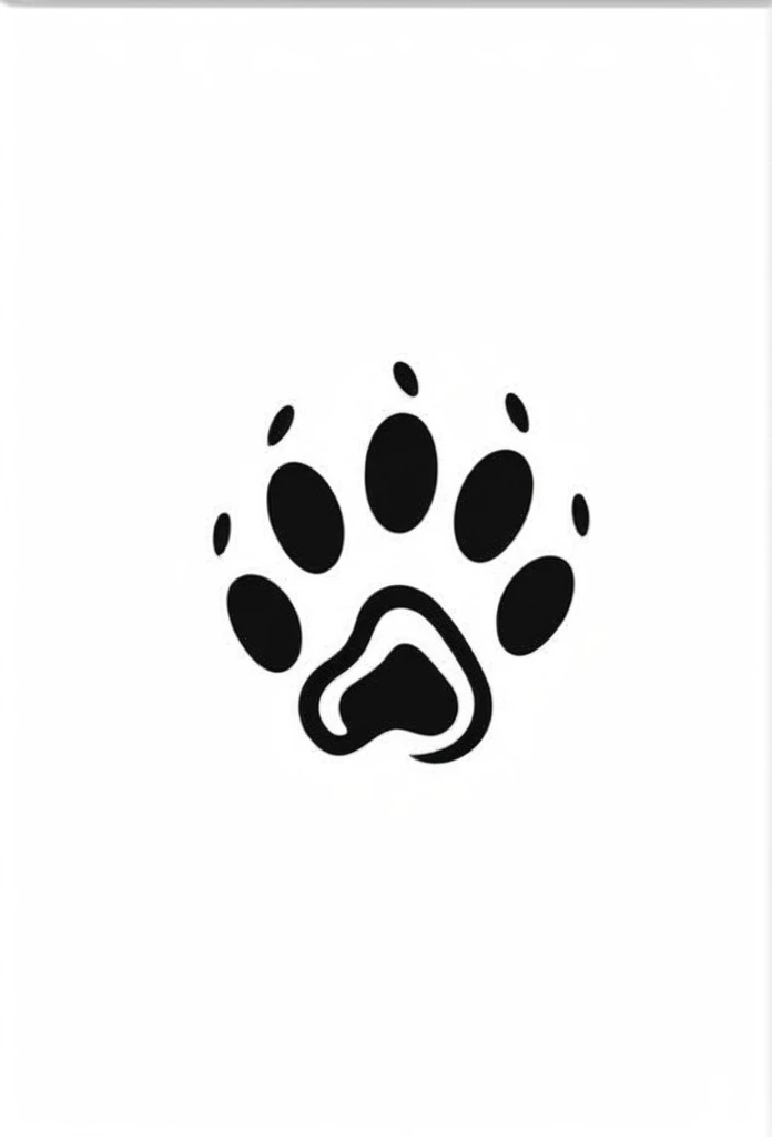 Beagle paw print white and black modern design simple logo