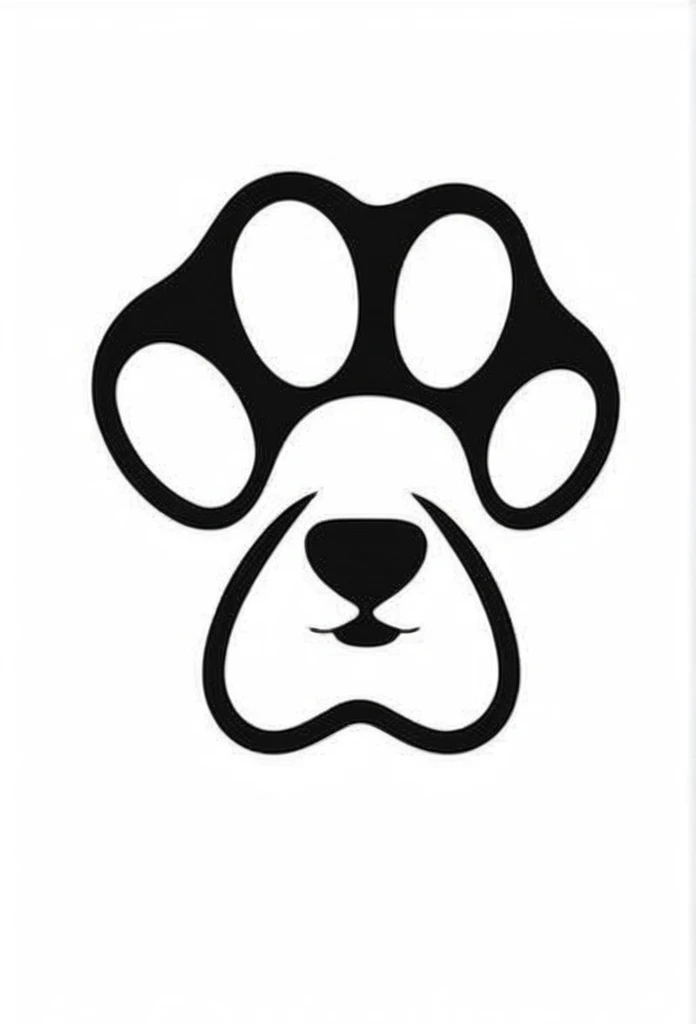 Beagle paw print white and black modern design simple logo