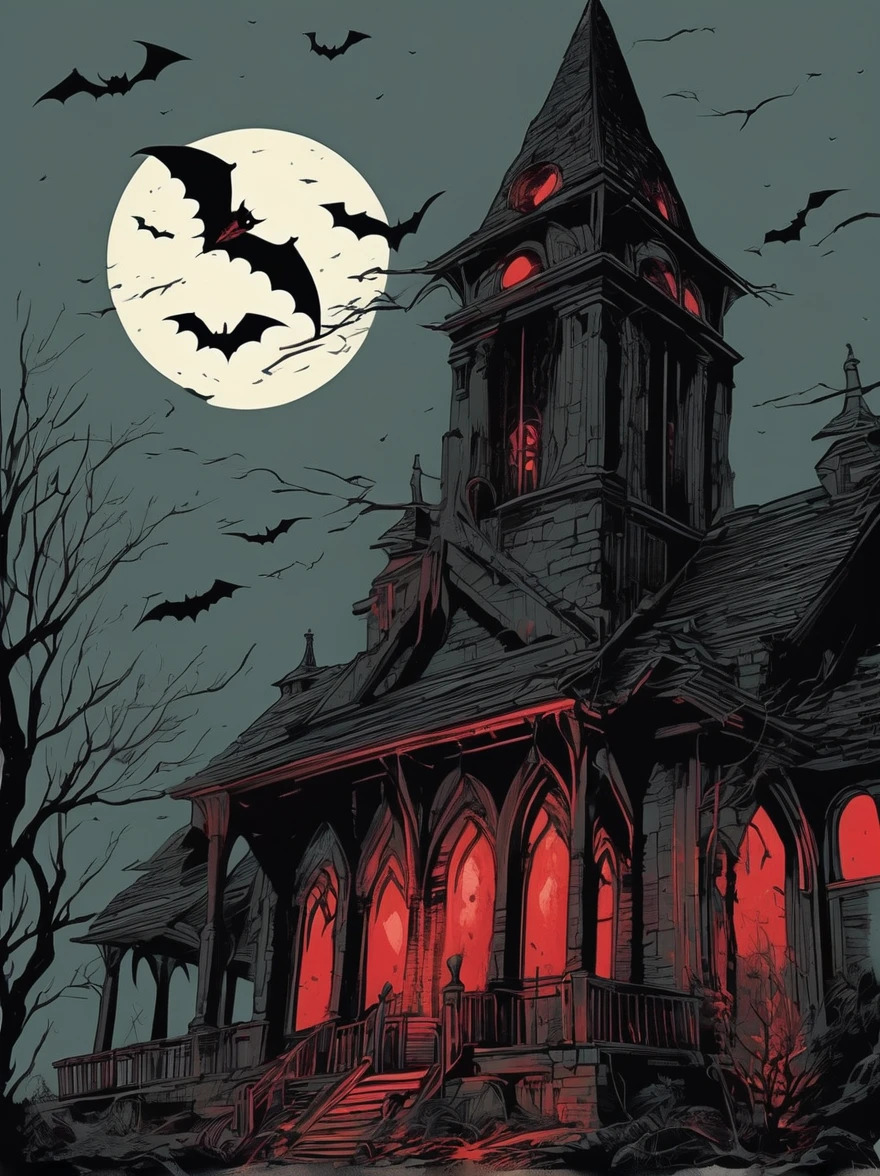 A small town is plagued by
sightings of a creature with
glowing red eyes and the body of
a giant bat. It is said to inhabit the
old church's bell tower, emerging
only at night to hunt. Its screech
is a harbinger of misfortune,
cursing those who hear it with
unspeakable terrors.