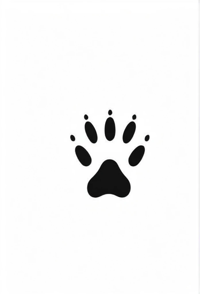 Beagle paw print white and black modern design simple logo