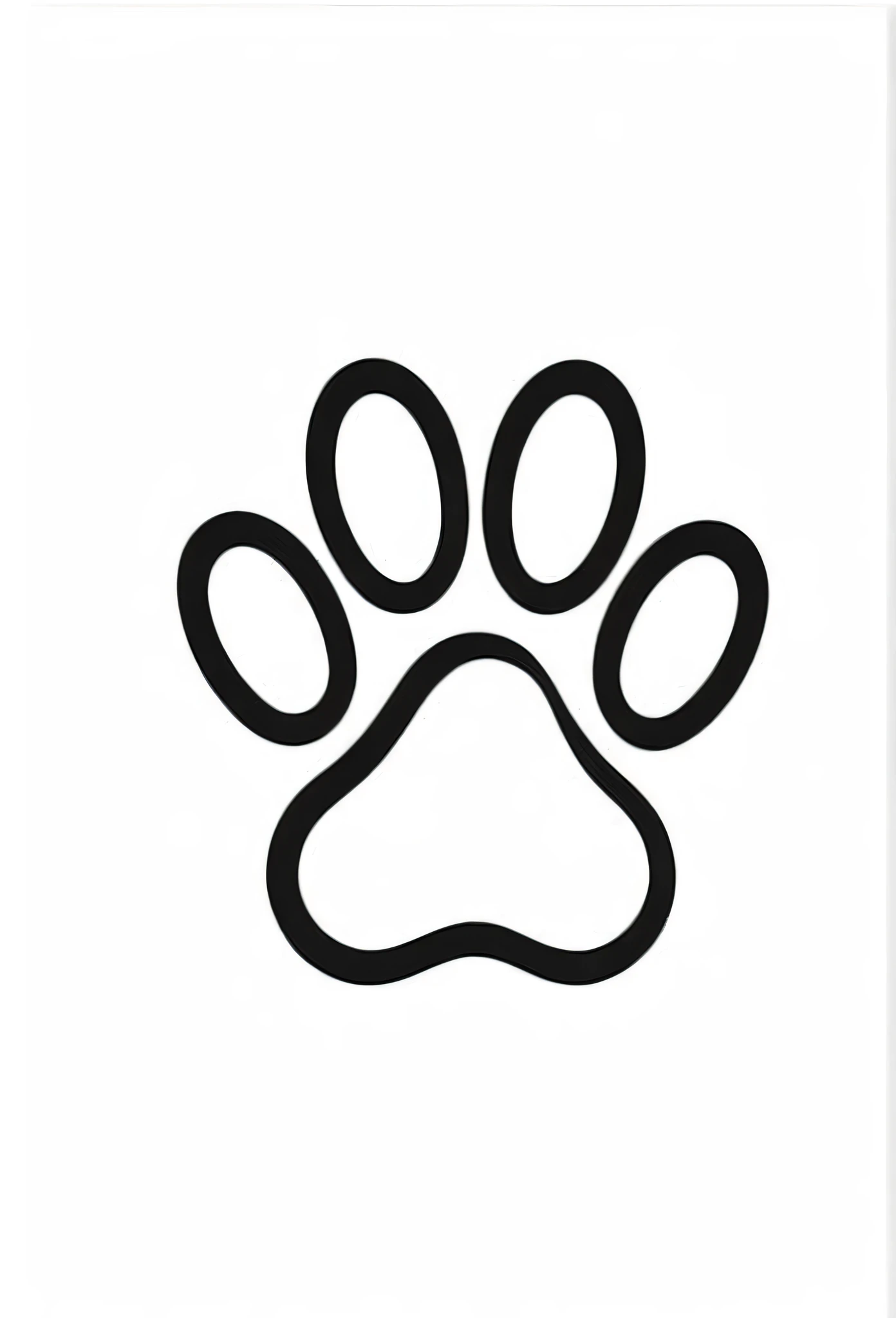 Beagle paw print white and black modern design simple logo