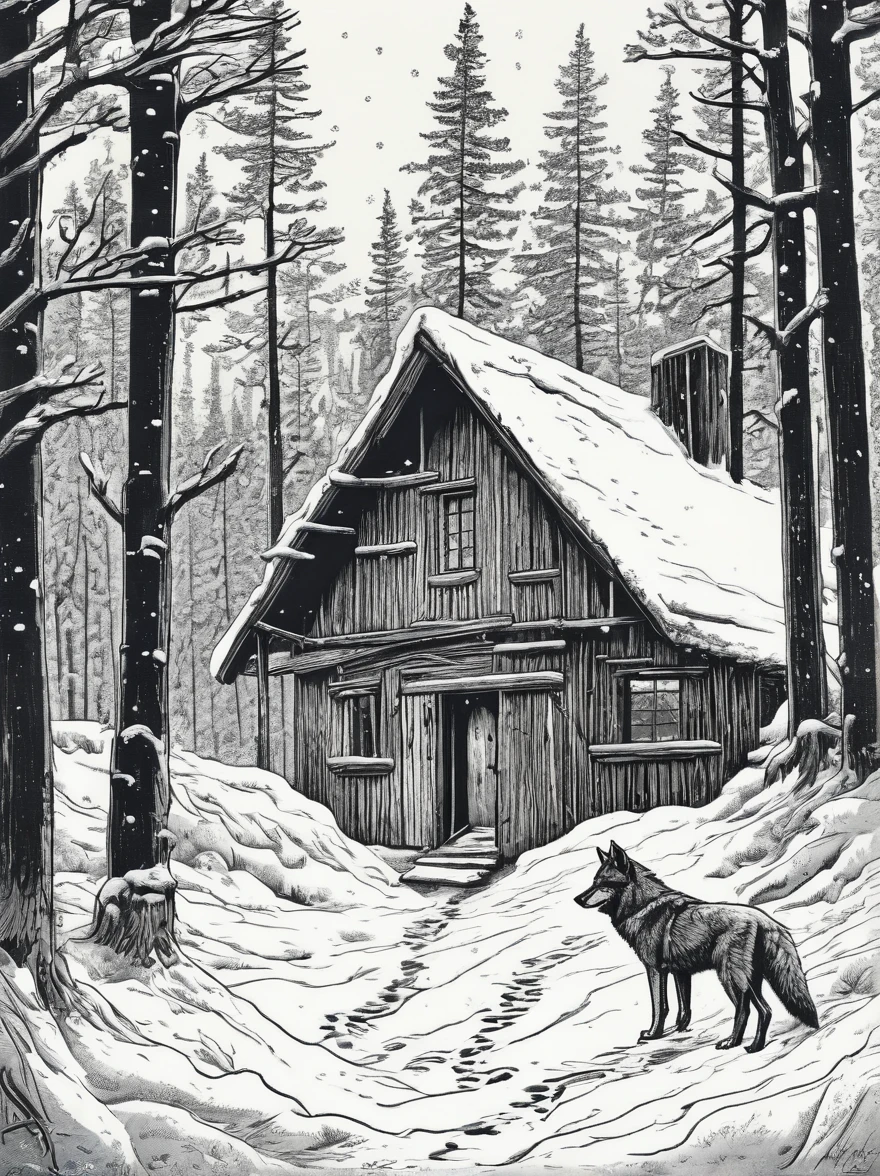 In a remote, snow-covered forest,
the footprints of a lone wolf are
found leading to an abandoned
cabin. Villagers whisper that this
wolf walks on two legs and
speaks in the voice of a man,
luring the unwary into the woods
never to return.