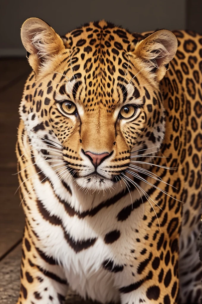 Leopard with brown hair 