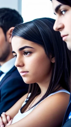 Make a group of young Jewish people gathered focus on face
