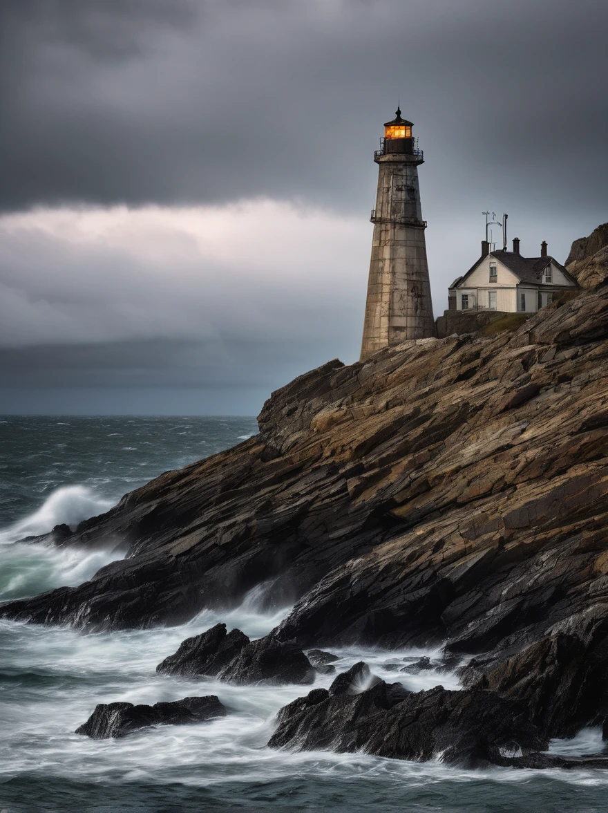 An old lighthouse, long since
decommissioned, stands sentinel
on a rocky shoreline. Locals tell
stories of a ghostly keeper who
still tends the beacon, warning
ships away from the perilous
rocks with a light that glows in the
darkest storms, guiding sailors to
safety or to their doom.
