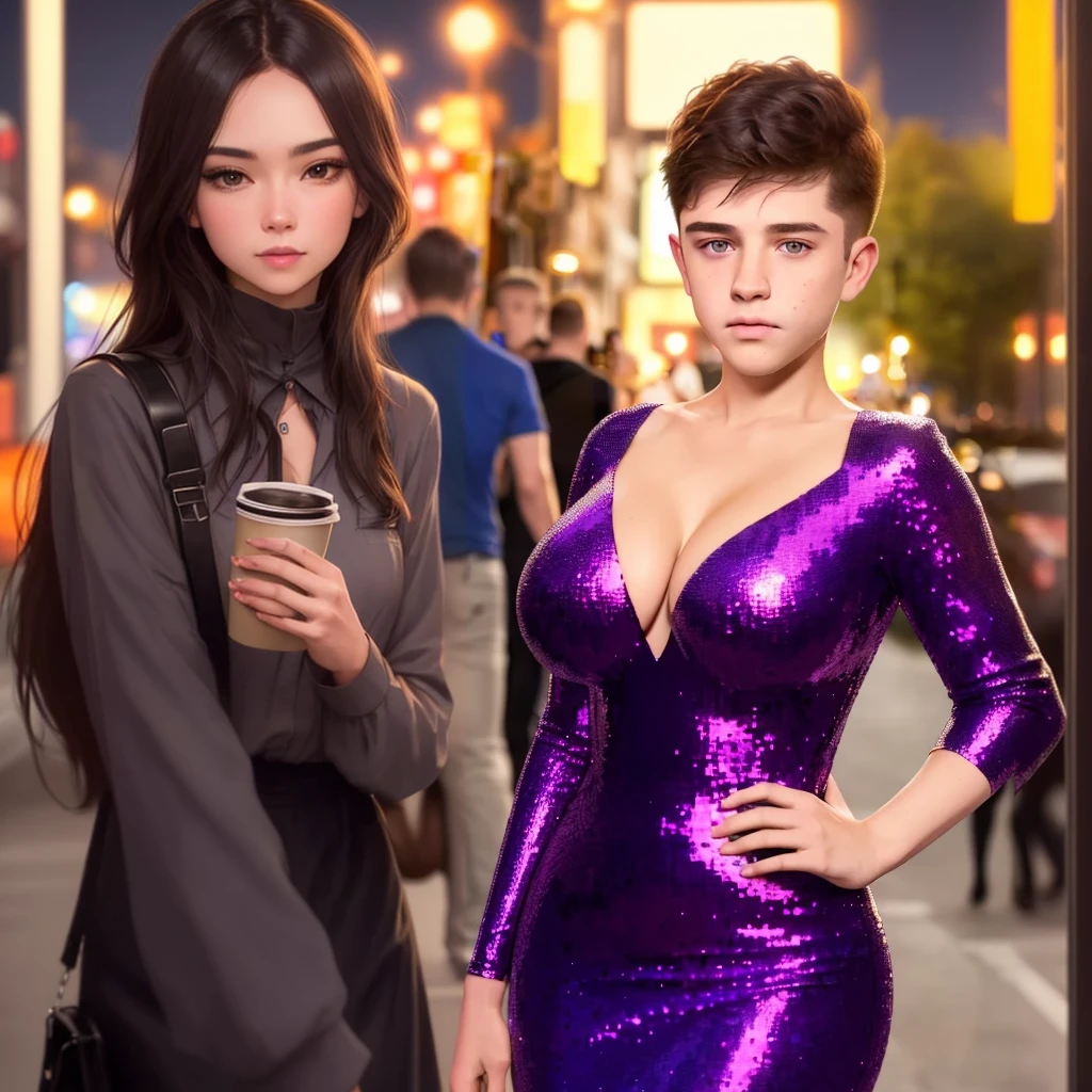 Night street, street cafee