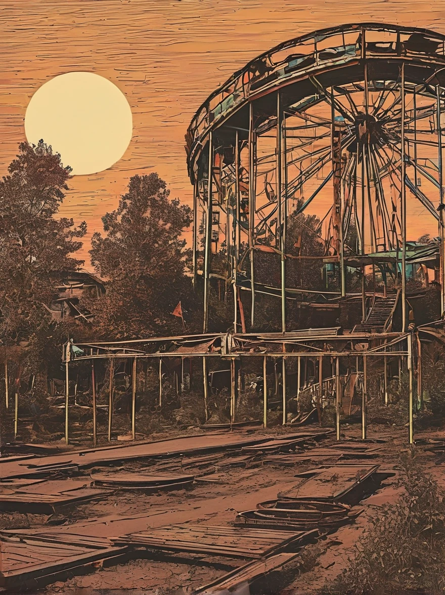 A long-abandoned amusement
park looms on the outskirts of
town, its rusted rides and faded
attractions a testament to a
bygone era. As the sun sets, the
sound of children's laughter can
be heard echoing through the
empty streets, followed by the
chilling cries of something not
quite human.
