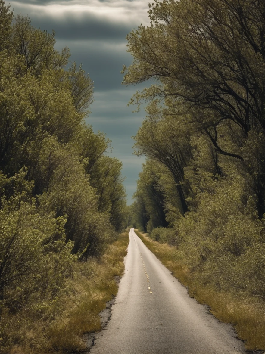 A desolate highway stretches
through a barren landscape, its
asphalt cracked and overgrown
with weeds. As travelers pass
through in the dead of night, they
report sightings of ghostly
hitchhikers who vanish without a
trace as soon as they are offered a
ride.