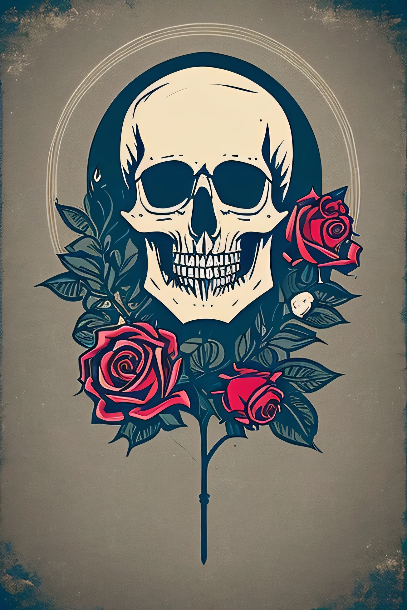 generate me a logo that a punk-rock band would have called skulls and roses.