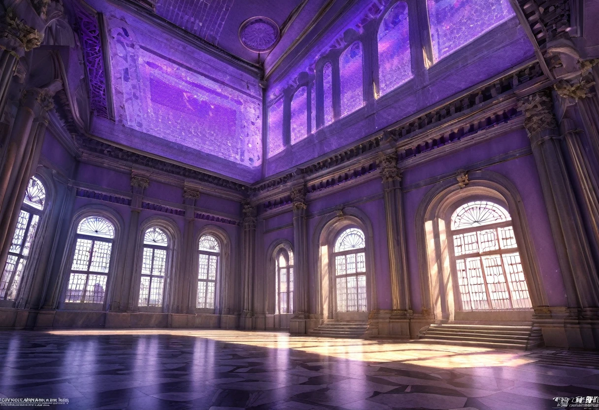dragon, palace, purple light, HDR, 4k resolution, (ultra high resolution: 1.0 ), (((best quality, 8 thousand, masterpiece:1.4))