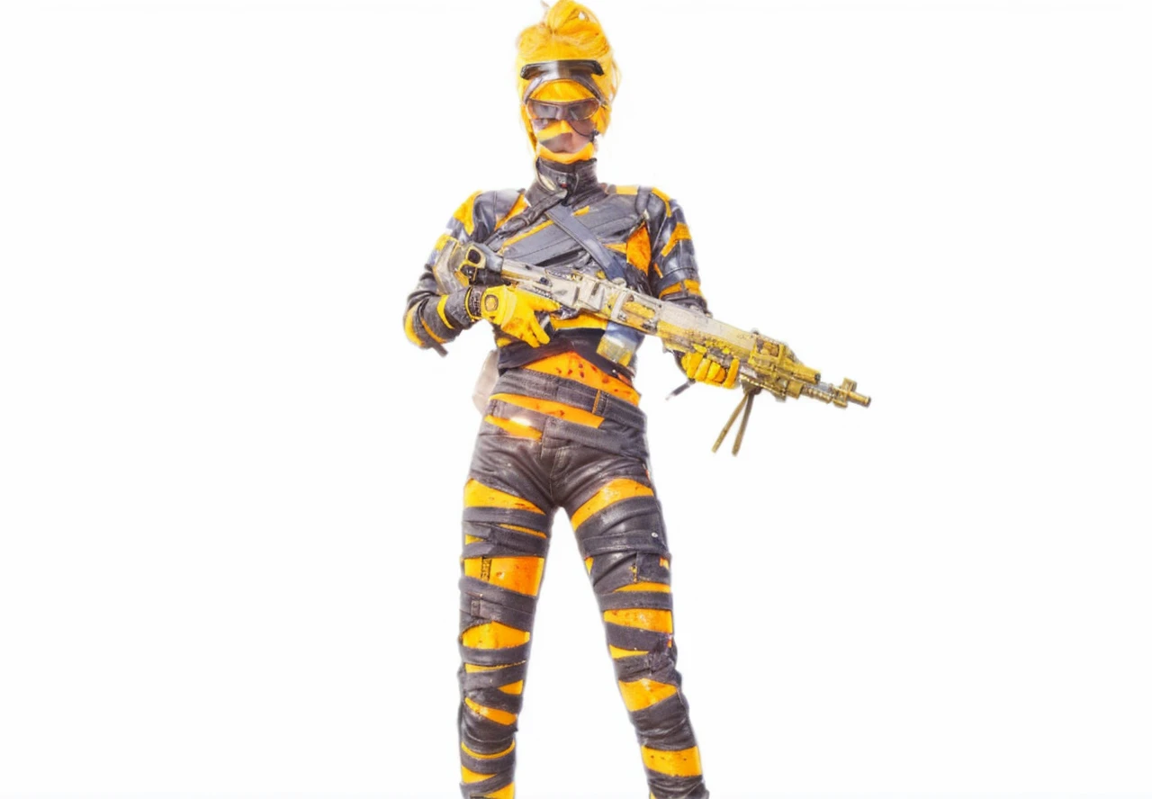 Teenage blonde girl, her hair is in lose twin tails,  wearing a cropped blue leather jacket, white sports bra, baggy black pants with lots of pockets, goggles on her head,  fair skin, covered with dirt and black mechanical grease.  Sci fi settings, 