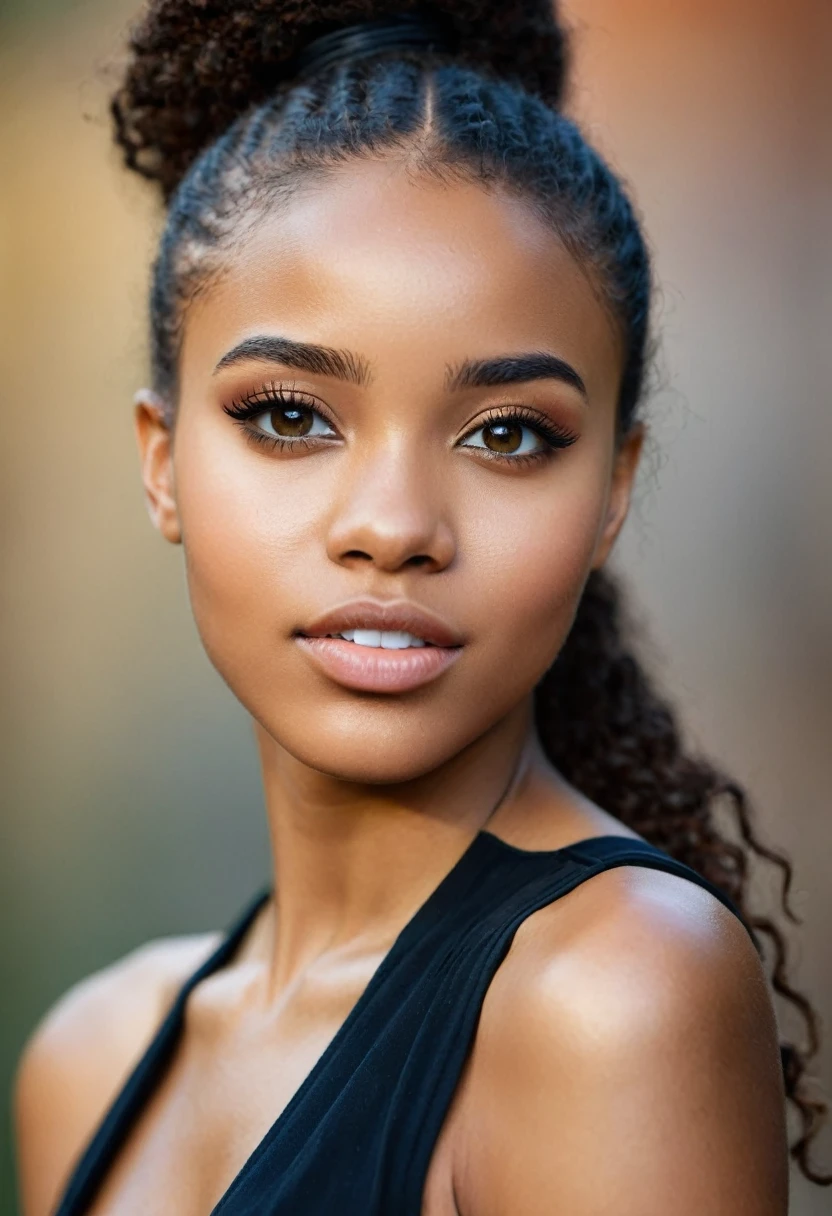 Mixed black ethnicity, beautiful girl, portrait face