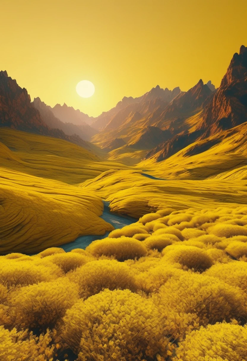 yellow aesthetic landscape, 8k, masterpiece,