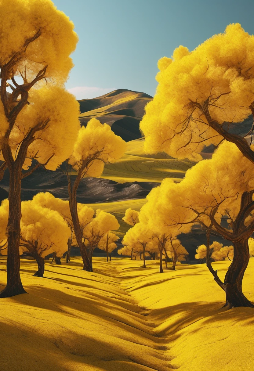 yellow aesthetic landscape, 8k, masterpiece,