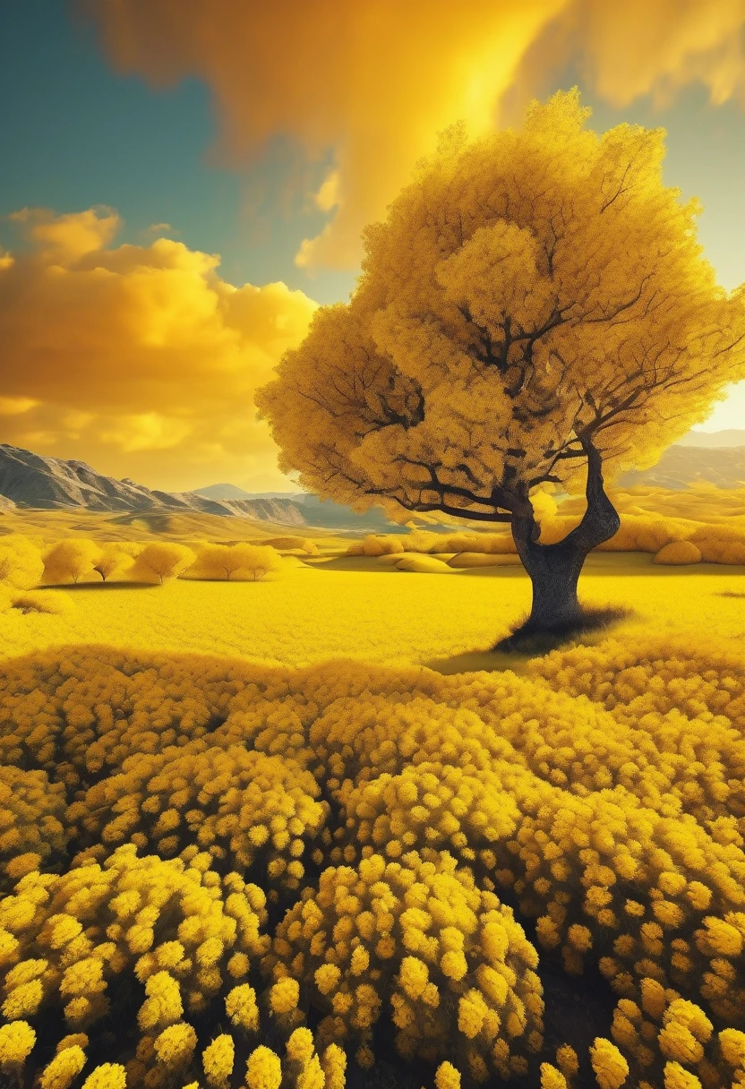 yellow aesthetic landscape, 8k, masterpiece,