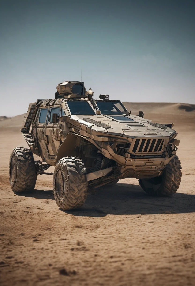 One Epic Cinematic shot of Futuristic Advanced Military Vehicle, extremely detailed, 8k UHD  (masterpiece:1.2) (photorealistic:1.2) (best quality) (intricate) (8k) (HDR) (cinematic lighting) (sharp focus)