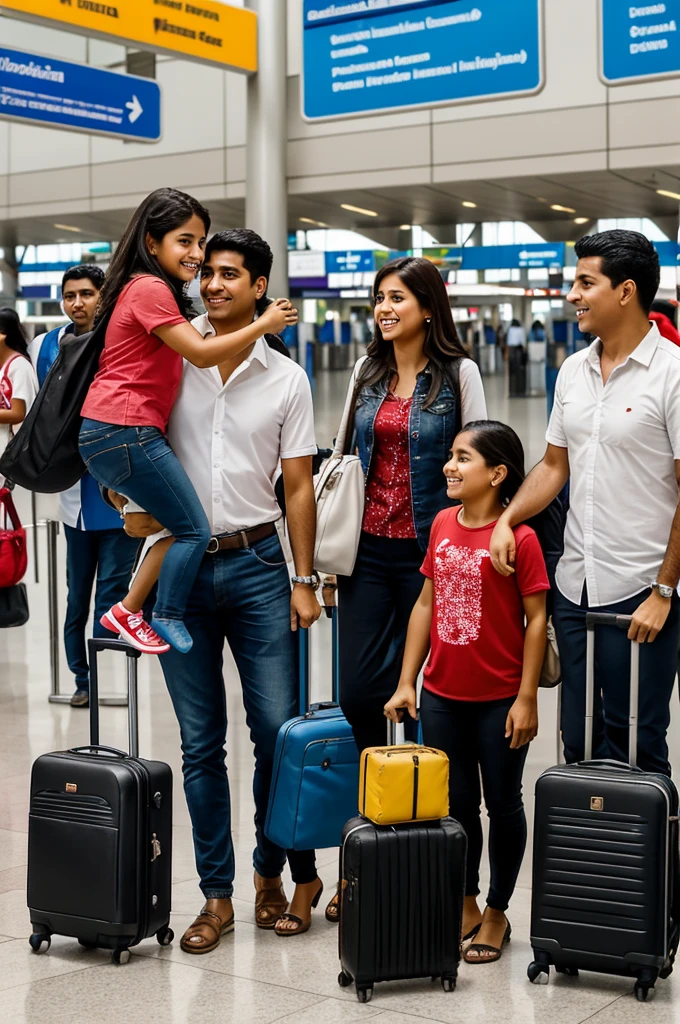

### Viñeta 1: But
**Description:** "Una escena concurrida en el Butropuerto Jorge Chávez en Lima,ye signs in spanish, people with suitcases and a welcoming atmosphere. The arrivals area is full of activity, with travelers greeting each other and airport staff assisting passengers."

#