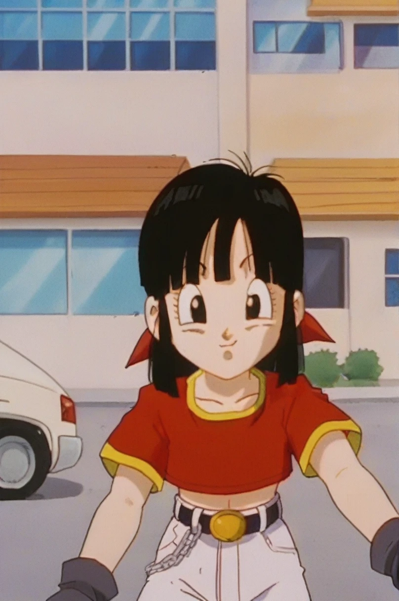 source_anime, score_9, score_8_up, score_7_up, anime screencap, 
pangt, 1girl, solo, looking at viewer, short hair, black hair, bangs, black eyes, eyelashes, selfie, from above, , street, city, sunlight, retro artstyle, 1990s \(style\), 
 ropa escasa, trasero sexy, cuerpo completo, culo mediano, pechos medianos, cuerpo completo, cuerpo sexy

