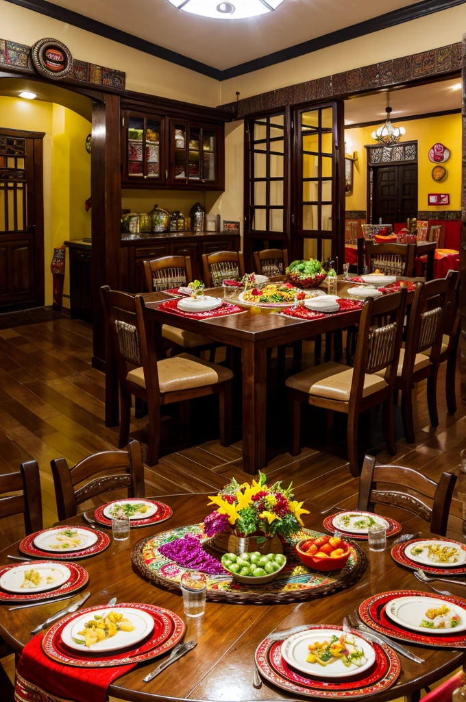 .."

### Viñeta 7: Family Reunion in Lima

**Description:** "A lively family reunion in a typical Lima house, Peru. The background shows a dining room with a table full of traditional Peruvian dishes such as ceviche, lomo saltado and chicken chili. The room is decorated with colorful decorations and the atmosphere is warm and festive."

