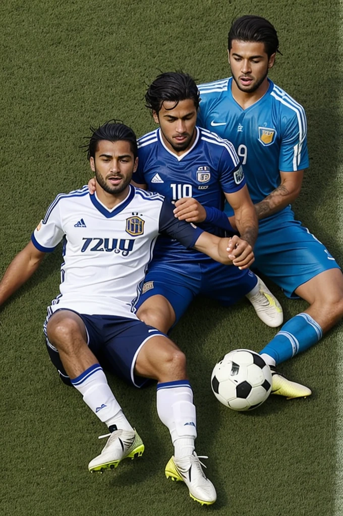 A soccer player injured in the foot and a gaucho mate