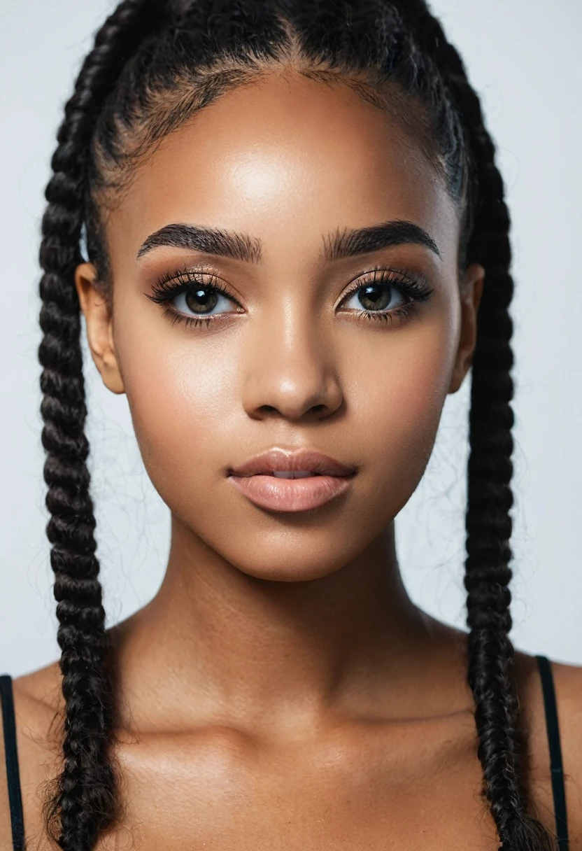 Mixed black ethnicity, beautiful girl, portrait face