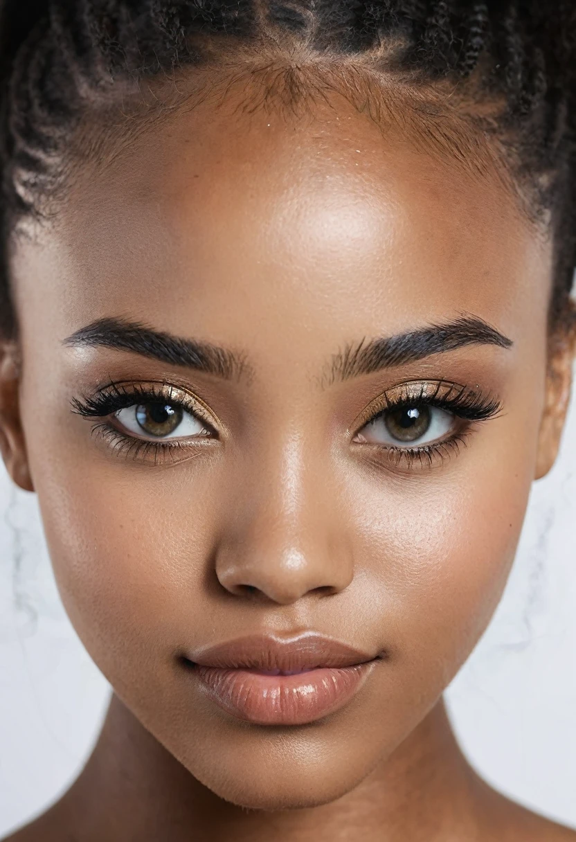 Mixed black ethnicity, beautiful girl, portrait face