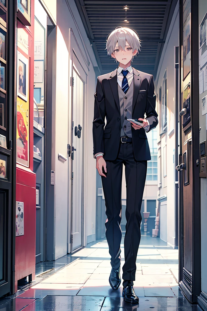 Animated image of a naked woman wearing a collar and a man in a suit, , Gray-haired deity, Gray-haired, perfect Gray-haired girl, Gray-haired, Top rated on pixiv, Ahegao, , shikamimi, tensei shitara slime datta ken, Enchanting anime girl, Gray-haired lady