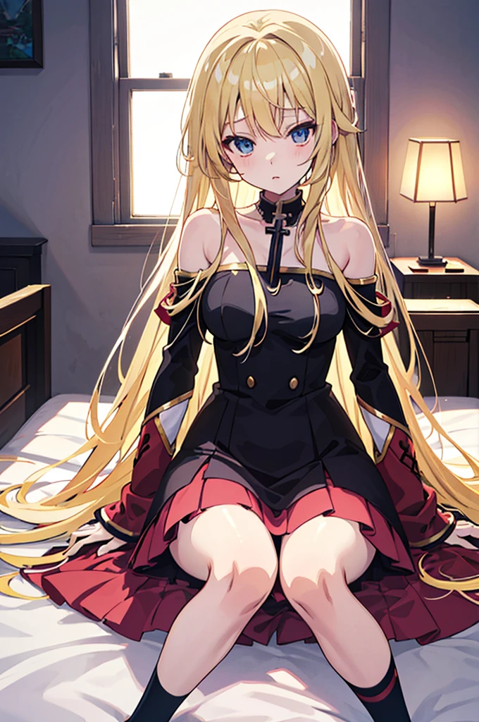 Anime girl with long blonde hair sitting cross-legged on bed「Sex」I need, Anime drawing by Shitao, Pixiv, Process Art, blonde anime girl with long hair, Lit from behind, Enchanting anime girl, top rated on Pixiv, Blonde Goddess, Long blonde hair, Blonde Princess, Anime Goddess, , Beautiful and attractive anime
