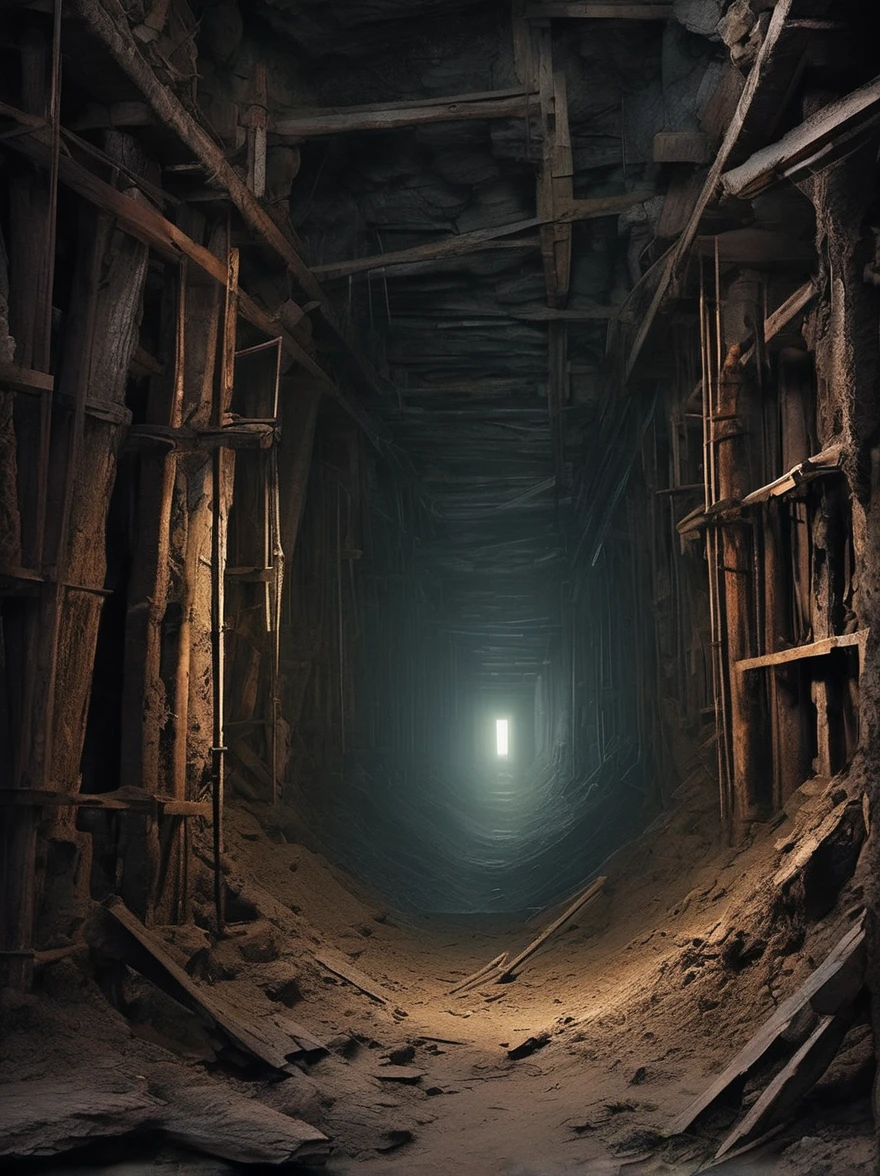 A long-abandoned mine shaft holds secrets best left undisturbed. Deep within its depths, strange noises can be heard echoing off the walls, and those who dare to venture inside often emerge changed, their minds haunted by visions of unspeakable horror
