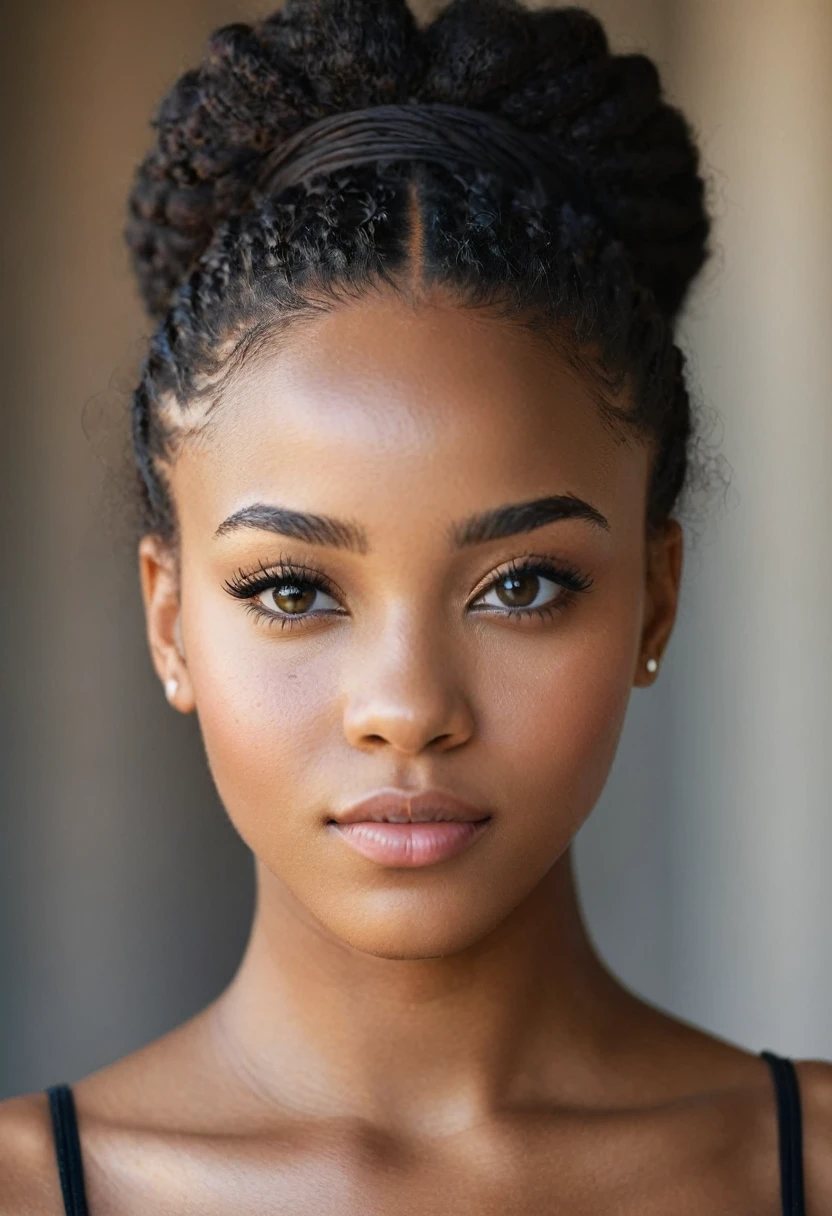 Mixed black ethnicity, beautiful girl, portrait face