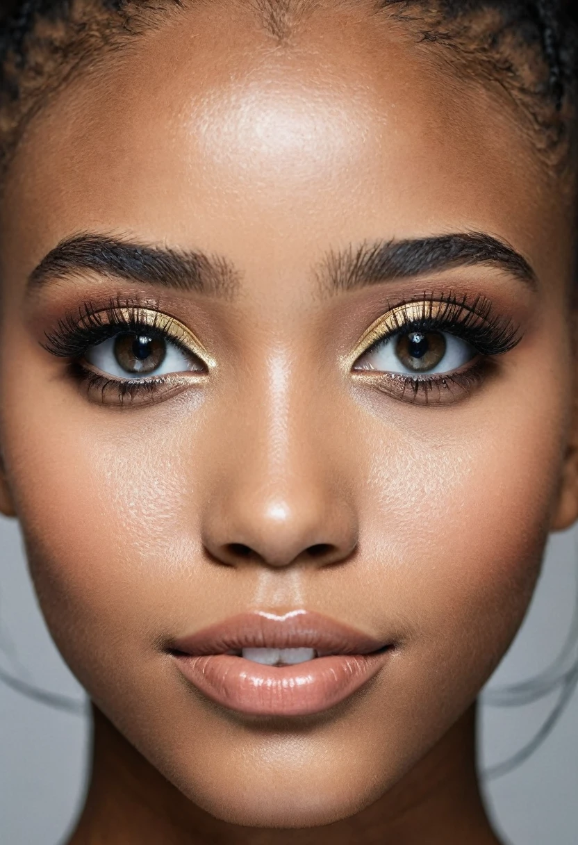 Mixed black ethnicity, beautiful girl, portrait face