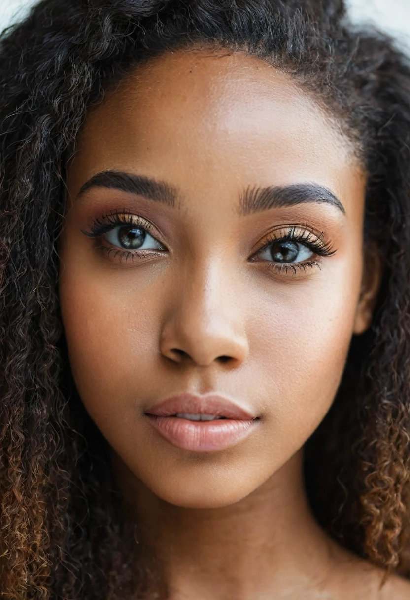 Mixed black ethnicity, beautiful girl, portrait face