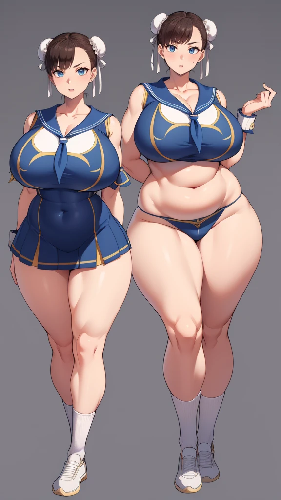 Large Breasts, Big Hips,Full Body Shot, Mature mother, Whipping the lower body, plump thighs, Ample calves, Seductive mature woman, Perfect body, Plus Size Model,high school girl,Sailor suit, The skirt is short,Mature woman wearing Sailor suit,Chunli