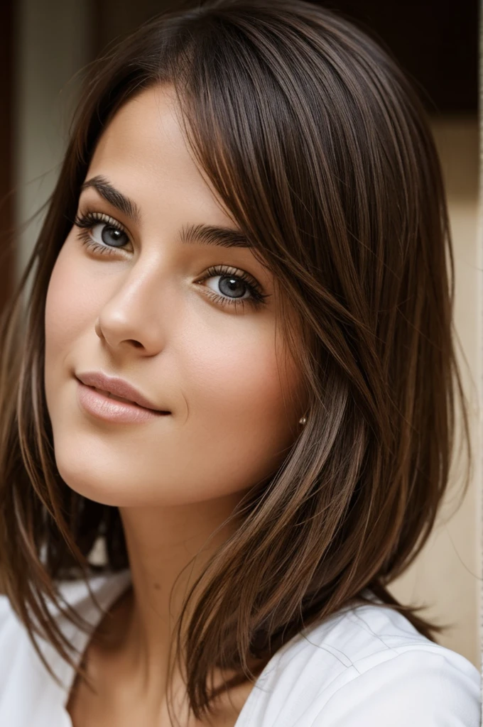 Jeune femme brune de face
