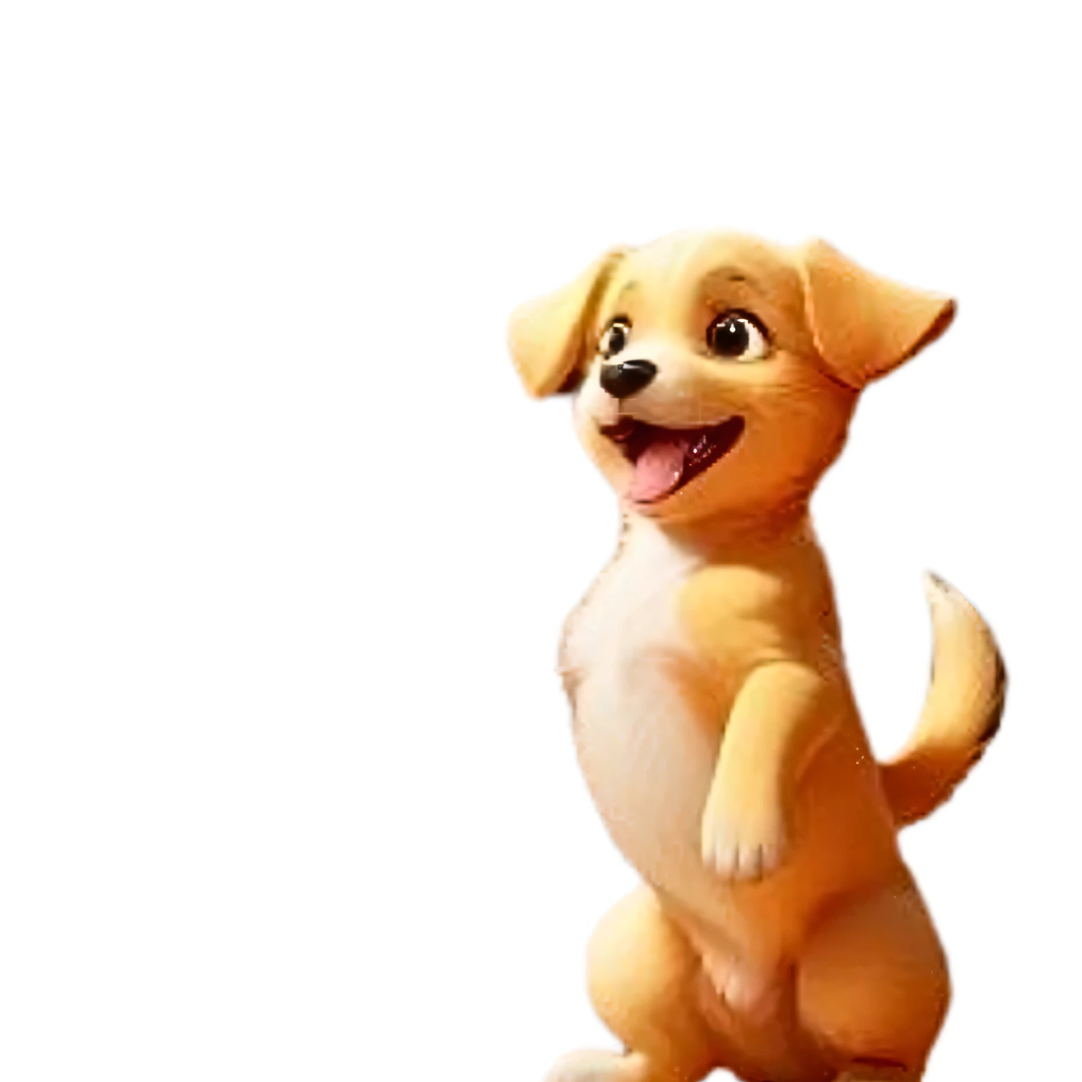 There is a dog that is standing with its paws on the ground, isometric 3d fantasy cute dog, render naughty dog, cute dog, Puppy, animation character, kawaii cute dog, Pet, anthropomorphic dog, cute pixar character, telegram sticker, uncompressed png, cute character, cute cartoon character, cute! C4D, small dog