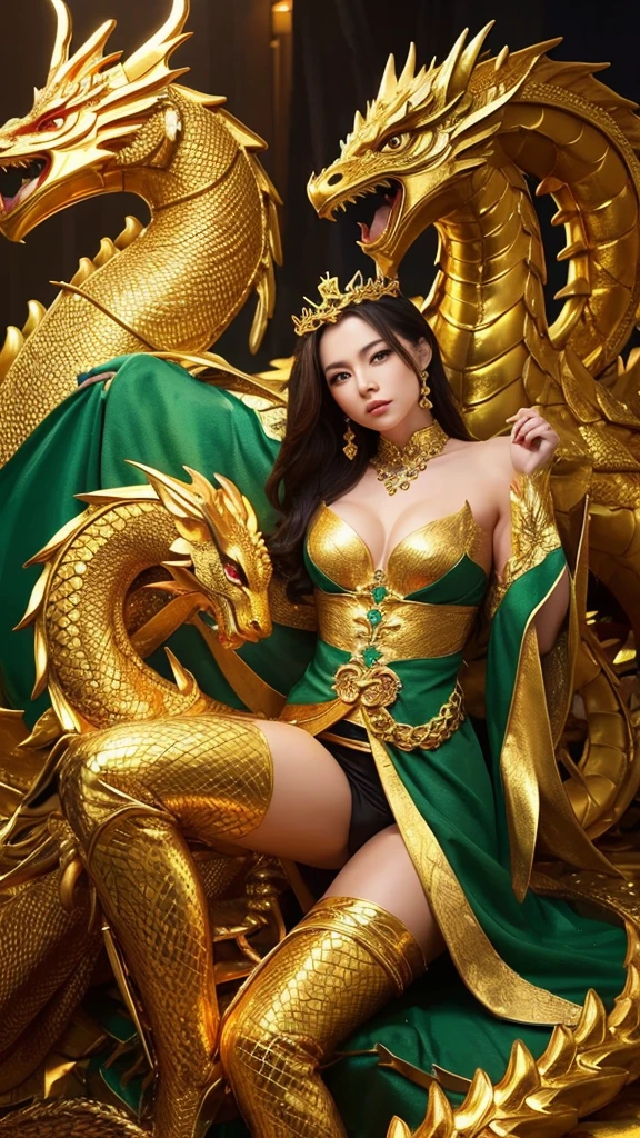 Queen、 gorgeous、 golden dragon、 Dragon、 Gold and Jade